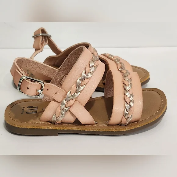 GAP Pink and Brown Sandals with Braided Details - Picture 3 of 6